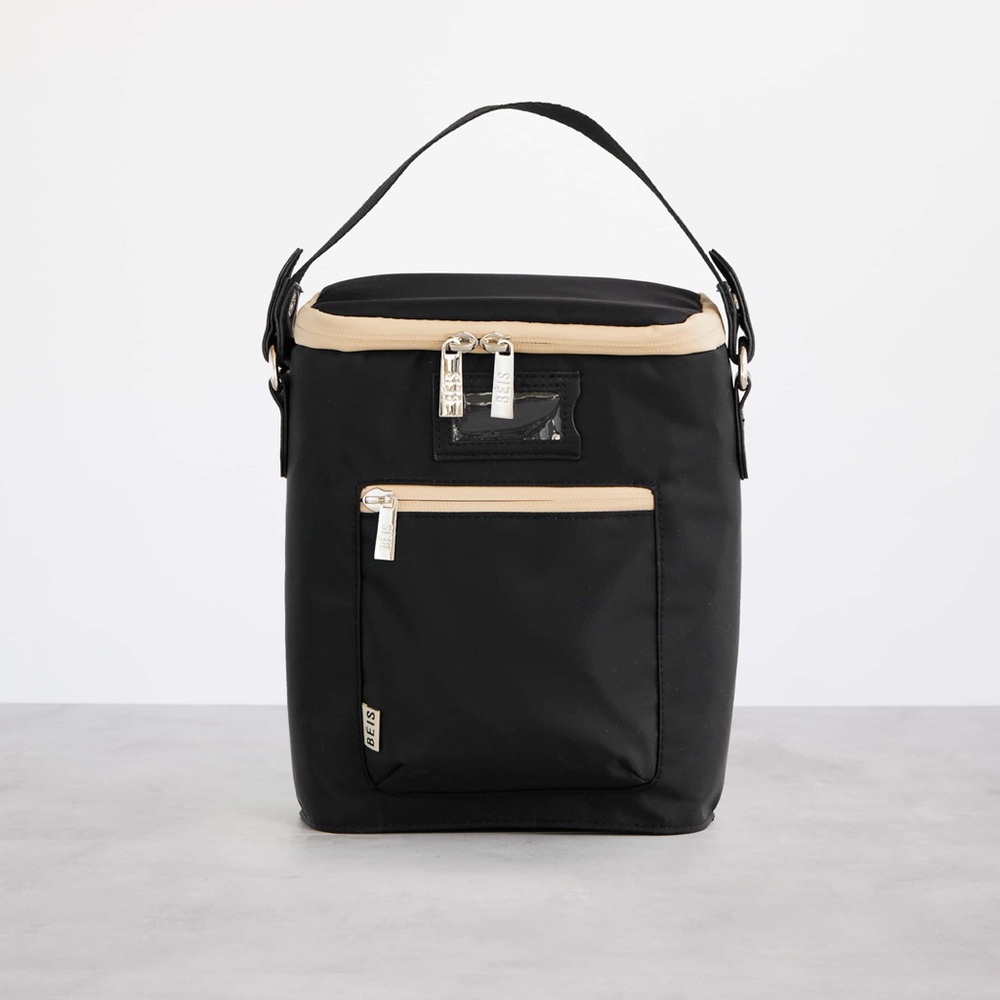 Beis Bottle Cooler. (All black - no nude zipper liners) Ice pack included.